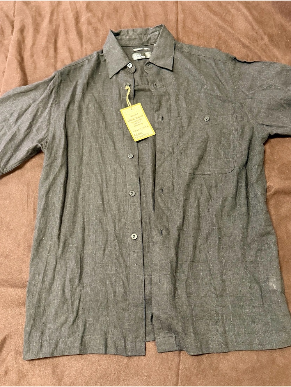 Men's Casual Button-Down Shirt — Charcoal Gray